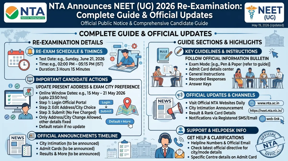 NTA Announces NEET (UG) 2026 Re-Examination: Complete Guide & Official Updates